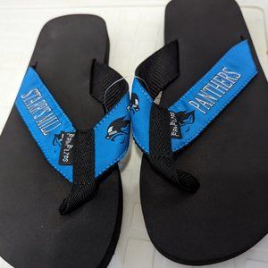 Starrs Mills flip flops, black bottoms $12.